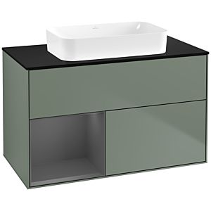 Villeroy and Boch Finion Villeroy and Boch Finion G652GKGM 100x60.3x50.1cm, shelf left anthracite matt, Olive Matt Lacquer