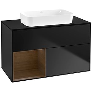 Villeroy and Boch Finion Villeroy and Boch Finion G652GNPD 100x60.3x50.1cm, shelf left walnut veneer, black matt lacquer