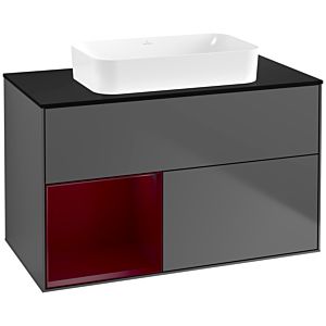 Villeroy and Boch Finion Villeroy and Boch Finion G652HBGK 100x60.3x50.1cm, shelf on the left Peony , anthracite matt