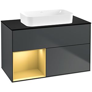 Villeroy and Boch Finion Villeroy and Boch Finion G652HFHG 100x60.3x50.1cm, shelf left gold matt, Midnight Blue Matt Lacquer