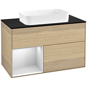 Villeroy et Boch Finion Villeroy et Boch G652MTPC 100x60.3x50.1cm, étagère gauche laqué blanc mat, Oak Veneer