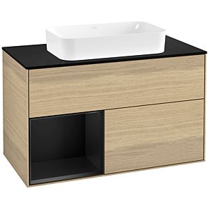 Villeroy and Boch Finion Villeroy and Boch Finion G652PDPC 100x60.3x50.1cm, shelf left black matt lacquer, Oak Veneer