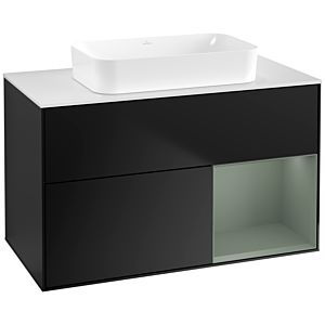 Villeroy and Boch Finion Villeroy and Boch Finion G661GMPD 100x60.3x50.1cm, shelf on the right Olive Matt Lacquer , black matt lacquer