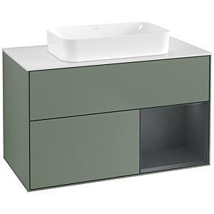 Villeroy and Boch Finion Villeroy and Boch Finion G661HGGM 100x60.3x50.1cm, shelf on the right Midnight Blue Matt Lacquer , Olive Matt Lacquer