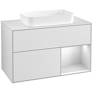 Villeroy and Boch Finion Villeroy and Boch Finion G661MTMT 100x60.3x50.1cm, shelf on the right white matt lacquer, white matt lacquer