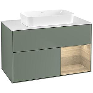 Villeroy and Boch Finion Villeroy and Boch Finion G661PCGM 100x60.3x50.1cm, shelf on the right Oak Veneer , Olive Matt Lacquer