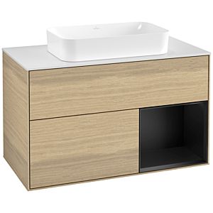 Villeroy and Boch Finion Villeroy and Boch Finion G661PDPC 100x60.3x50.1cm, shelf on the right black matt lacquer, Oak Veneer