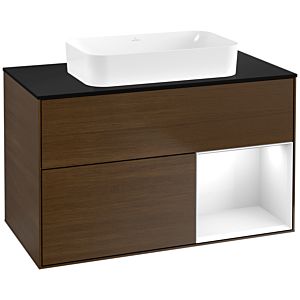 Villeroy and Boch Finion Villeroy and Boch Finion G662GFGN 100x60.3x50.1cm, shelf on the right glossy white lacquer, walnut veneer