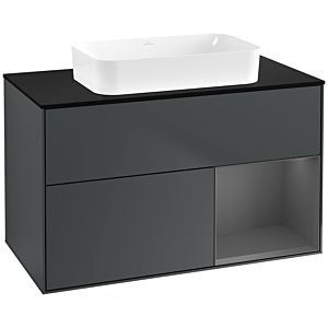 Villeroy and Boch Finion Villeroy and Boch Finion G662GKHG 100x60.3x50.1cm, shelf right anthracite matt, Midnight Blue Matt Lacquer