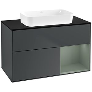 Villeroy and Boch Finion Villeroy and Boch Finion G662GMHG 100x60.3x50.1cm, shelf on the right Olive Matt Lacquer , Midnight Blue Matt Lacquer