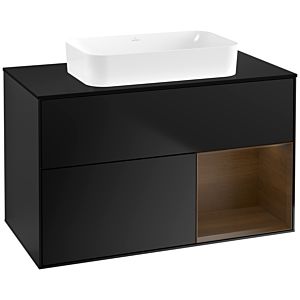 Villeroy and Boch Finion Villeroy and Boch Finion G662GNPD 100x60.3x50.1cm, shelf on the right walnut veneer, black matt lacquer