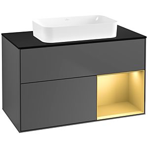 Villeroy et Boch Finion Villeroy et Boch G662HFGK 100x60.3x50.1cm, étagère droite or mat, anthracite mat