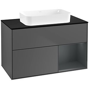 Villeroy et Boch Finion Villeroy et Boch G662HGGK 100x60.3x50.1cm, étagère à droite Midnight Blue Matt Lacquer , anthracite mat