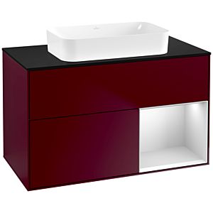 Villeroy und Boch Finion Waschtischunterschrank G662MTHB 100x60,3x50,1cm, Regal rechts White matt lacquer, Peony Matt