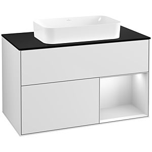 Villeroy et Boch Finion Villeroy et Boch G662MTMT 100x60.3x50.1cm, étagère à droite laqué blanc mat, laqué blanc mat