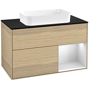 Villeroy and Boch Finion Villeroy and Boch Finion G662MTPC 100x60.3x50.1cm, shelf on the right white matt lacquer, Oak Veneer