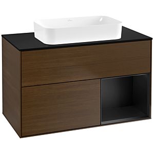 Villeroy and Boch Finion Villeroy and Boch Finion G662PDGN 100x60.3x50.1cm, shelf on the right black matt lacquer, walnut veneer