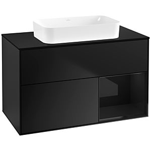 Villeroy et Boch Finion Villeroy et Boch G662PHPD 100x60.3x50.1cm, étagère à droite Glossy Black Lacquer , laqué noir mat