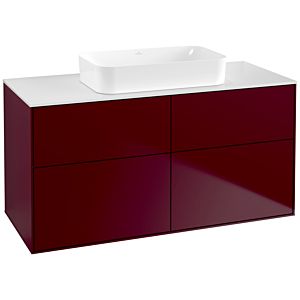 Villeroy und Boch Finion Waschtischunterschrank G67100HB 120x60,3x50,1cm, Glass White Matt, Peony Matt