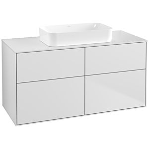 Villeroy und Boch Finion Waschtischunterschrank G67100MT 120x60,3x50,1cm, Glass White Matt, White matt lacquer