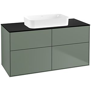 Villeroy und Boch Finion Waschtischunterschrank G67200GM 120x60,3x50,1cm, Glass Black Matt, Olive Matt Lacquer