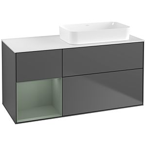 Villeroy and Boch Finion Villeroy and Boch Finion G681GMGK 120x60.3x50.1cm, shelf on the left Olive Matt Lacquer , anthracite matt