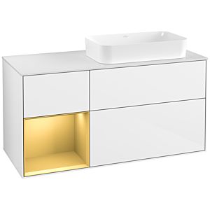 Villeroy and Boch Finion Villeroy and Boch Finion G681HFGF 120x60.3x50.1cm, shelf left gold matt, glossy white lacquer
