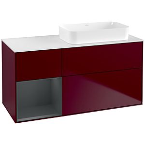 Villeroy et Boch Finion Villeroy et Boch G681HGHB 120x60.3x50.1cm, étagère à gauche Midnight Blue Matt Lacquer , Peony Matt