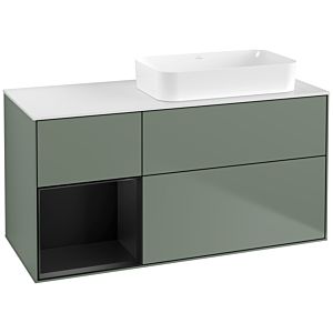 Villeroy and Boch Finion Villeroy and Boch Finion G681PDGM 120x60.3x50.1cm, shelf on the left black matt lacquer, Olive Matt Lacquer