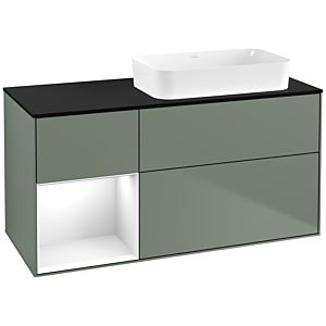 Villeroy and Boch Finion Villeroy and Boch Finion G682GFGM 120x60.3x50.1cm, shelf on the left Glossy white lacquer, Olive Matt Lacquer
