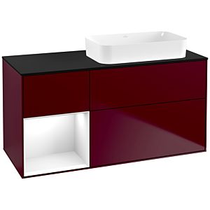 Villeroy et Boch Finion Villeroy et Boch G682GFHB 120x60.3x50.1cm, étagère à gauche Laque blanc brillant, Peony Matt