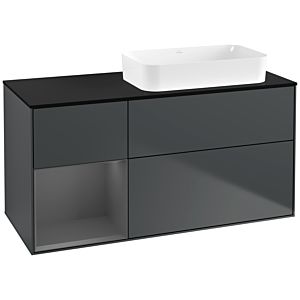 Villeroy and Boch Finion Villeroy and Boch Finion G682GKHG 120x60.3x50.1cm, shelf left anthracite matt, Midnight Blue Matt Lacquer