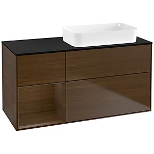 Villeroy et Boch Finion Villeroy et Boch G682GNGN 120x60.3x50.1cm, étagère gauche placage noyer, placage noyer