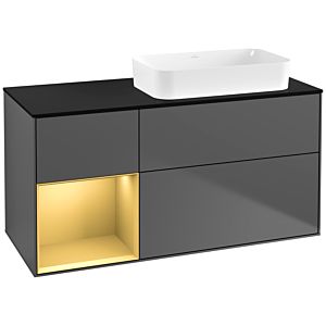 Villeroy and Boch Finion Villeroy and Boch Finion G682HFGK 120x60.3x50.1cm, shelf left gold matt, anthracite matt