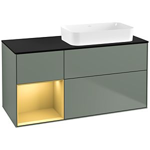 Villeroy and Boch Finion Villeroy and Boch Finion G682HFGM 120x60.3x50.1cm, shelf left gold matt, Olive Matt Lacquer