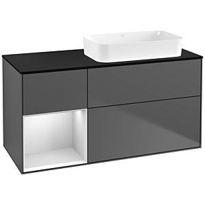 Villeroy and Boch Finion Villeroy and Boch Finion G682MTGK 120x60.3x50.1cm, shelf left white matt lacquer, anthracite matt