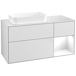 Villeroy und Boch Finion Waschtischunterschrank G691GFMT 120x60,3x50,1cm, Regal rechts Glossy white lacquer, White matt lacquer