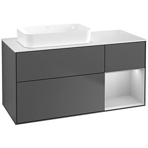 Villeroy und Boch Finion Waschtischunterschrank G691GJGK 120x60,3x50,1cm, Regal rechts Light grey matt, Anthracite matt