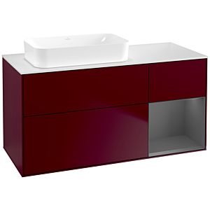 Villeroy und Boch Finion Waschtischunterschrank G691GKHB 120x60,3x50,1cm, Regal rechts Anthracite matt, Peony Matt