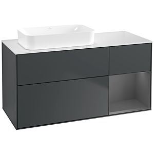 Villeroy und Boch Finion Waschtischunterschrank G691GKHG 120x60,3x50,1cm, Regal rechts Anthracite matt, Midnight Blue Matt Lacquer