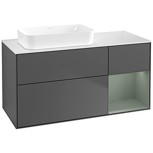 Villeroy und Boch Finion Waschtischunterschrank G691GMGK 120x60,3x50,1cm, Regal rechts Olive Matt Lacquer, Anthracite matt