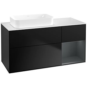 Villeroy und Boch Finion Waschtischunterschrank G691HGPD 120x60,3x50,1cm, Regal rechts Midnight Blue Matt Lacquer, Black matt lacquer