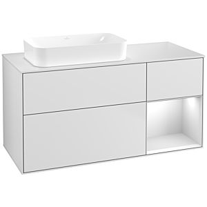 Villeroy et Boch Finion Villeroy et Boch G691MTMT 120x60,3x50,1cm, étagère à droite laqué blanc mat, laqué blanc mat