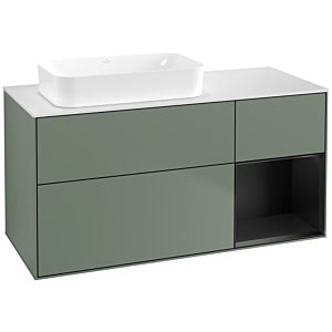 Villeroy and Boch Finion Villeroy and Boch Finion G691PDGM 120x60.3x50.1cm, shelf on the right black matt lacquer, Olive Matt Lacquer