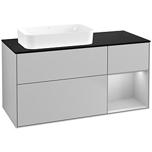 Villeroy und Boch Finion Waschtischunterschrank G692GJGJ 120x60,3x50,1cm, Regal rechts Light grey matt, Light grey matt