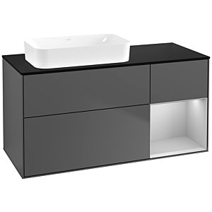 Villeroy and Boch Finion Villeroy and Boch Finion G692GJGK 120x60.3x50.1cm, shelf on the right light gray matt, anthracite matt