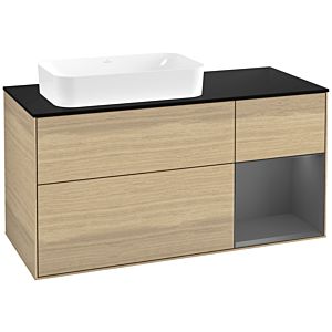 Villeroy et Boch Finion Villeroy et Boch G692GKPC 120x60.3x50.1cm, étagère droite anthracite mat, Oak Veneer