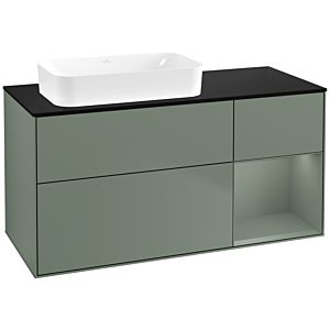Villeroy und Boch Finion Waschtischunterschrank G692GMGM 120x60,3x50,1cm, Regal rechts Olive Matt Lacquer, Olive Matt Lacquer