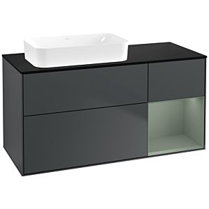 Villeroy et Boch Finion Villeroy et Boch G692GMHG 120x60.3x50.1cm, étagère à droite Olive Matt Lacquer , Midnight Blue Matt Lacquer