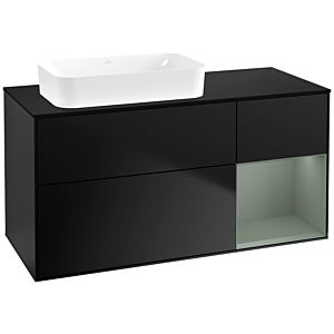 Villeroy et Boch Finion Villeroy et Boch G692GMPD 120x60.3x50.1cm, étagère à droite Olive Matt Lacquer , laqué noir mat